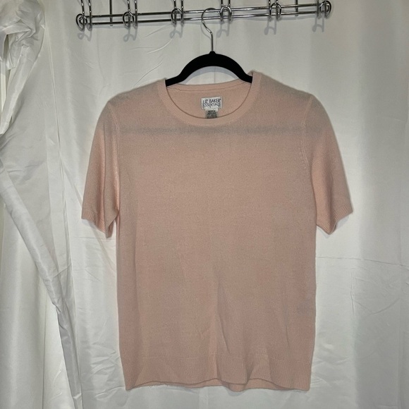 Liz Baker Sweaters - Liz baker/ short sleeve scoop neck pull over acrylic sweater light pink‌‌‌